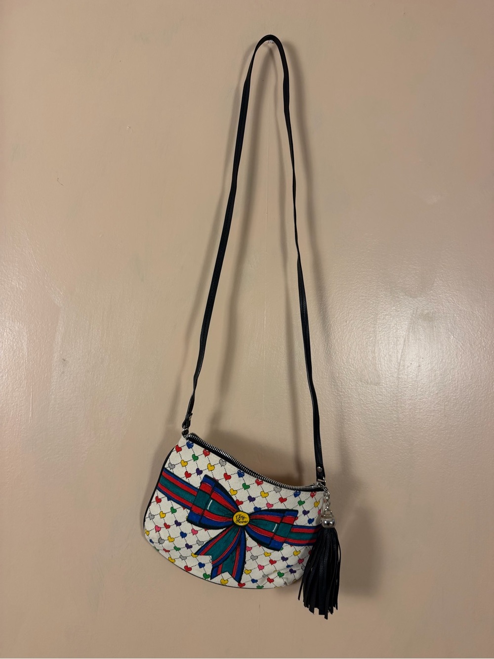 Brighton Love & Joy Patterned Crossbody Bag with Ribbon Accent
